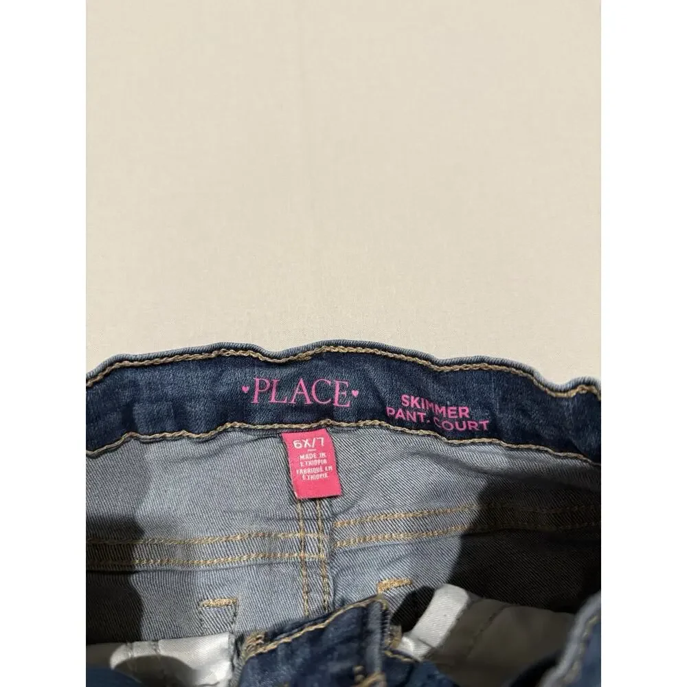 The Children's Place Girls Blue Denim Skimmer Shorts Size 6X/7